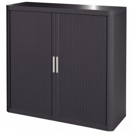 ARMOIRE RIDEAUX 2 TABLETTES L110 H104-CORPS+RIDEAUX  ANTHRACITE