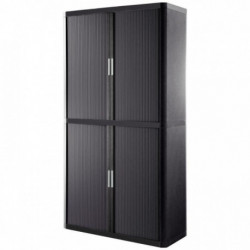 ARMOIRE À RIDEAUX 4 TABLETTES L110 H204 CORPS + RIDEAUX ANTHRACITE