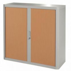 ARMOIRE A RIDEAUX H1,04m L110XP41,5 EASYOFFICE GRISE RIDEAUX HETRE (2 TABL) PAP