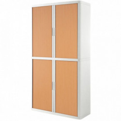 ARMOIRE A RIDEAUXH2,04XL110XP41,5 EASYOFFICE BLANCHE RIDEAUX HETRE (4 TABL) PAP