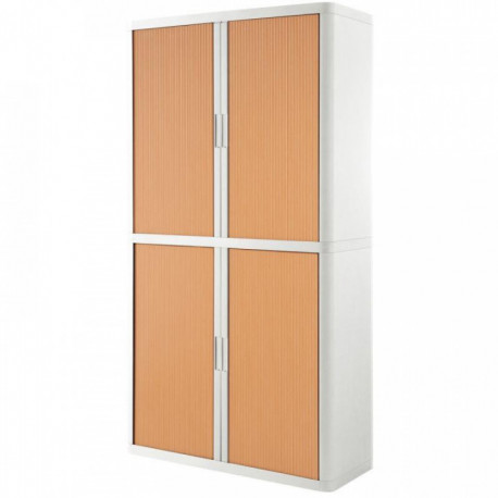 ARMOIRE A RIDEAUXH2,04XL110XP41,5 EASYOFFICE BLANCHE RIDEAUX HETRE (4 TABL) PAP