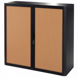 ARMOIRE BASSE NOIRE RIDEAUX HETRE PAPERFLO E1CT0005100045