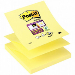 BLOC REPOSITIONNABLE ZNOTES SUPER STICKY POSTIT JAUNE 90FLES 76x76MM  BP83