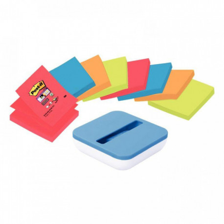 BLOC*PQT8+1DEVIDOIR* ZNOTES SUPER STICKY POST-IT COULEURS 76x76MM