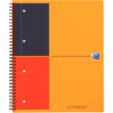 CAHIER SPIRALE ACTIVEBOOK A4+ LIGNE 160P PERF  80G COUV PP +1INTERC   OXFORD FAB France PEFC SCRIBZEE