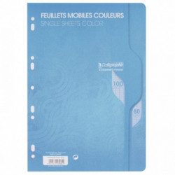 FEUILLETS MOBILES A4 SEYES *PQT50* BLEU  (100P) 80G CALLIGRAPHE FAB FRANCE PEFC