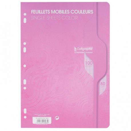 SACHET DE 50 FEUILLETS MOBILES (100 PAGES) FORMAT 21X29,7CM SÉYÈS 80G COLORIS RO