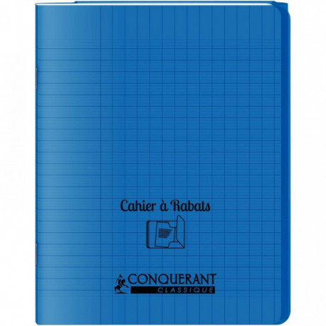 CAHIER A RABAT POLYPRO 17x22 48P 90G SEYES BLEU