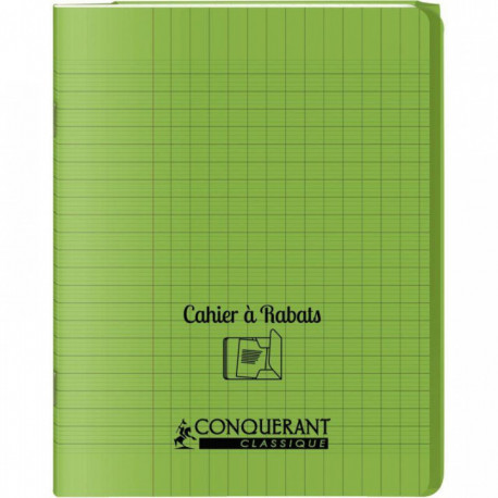 CAHIER A RABAT POLYPRO 17x22 96P 90G SEYES VERT