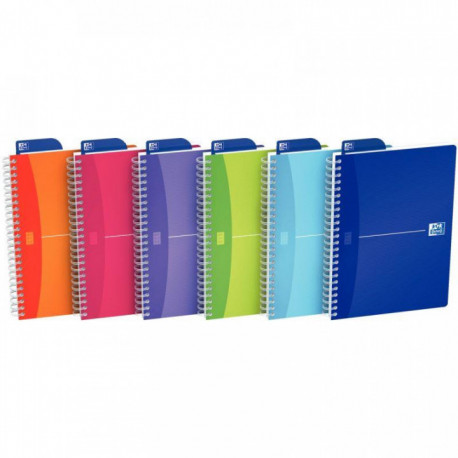 CAHIER SPIRALE A4 100P 5X5 90G MY COLOURS  REF35-12-04 OXFORD 100101948