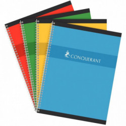 CAHIER SPIRALE A4+  180P 5x5 70g 24X32 100102837 ECOLABEL *FAB FRANCE* CONQUERANT
