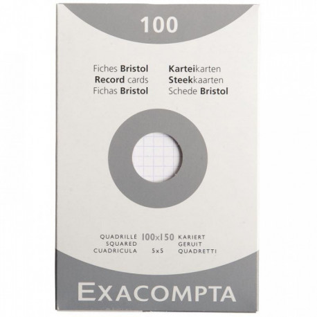 FICHE BRISTOL 10X15  5X5X BLANC PQT100   210 G PEFC FAB France