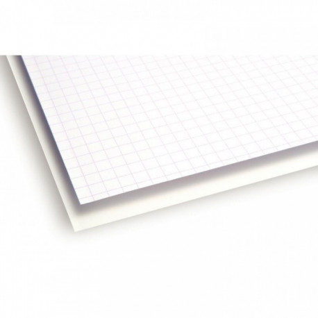 PAQUET DE 25 FEUILLES BRISTOL 50X65 CM, 200 G QUADRILLÉ 5X5 BLANC