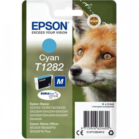 C13T128240 CART BLEUE P/EPSON T1282 J.E PR STYLUS SX420W-SX130 260 PAGES EPSON