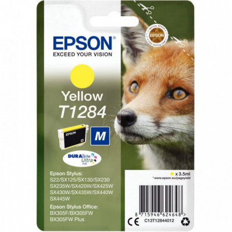 C13T128440 CART P/EPSON T1284 J.E PRSTYLUS SX420W-SX130 JAUNE 260 PAGES EPSON