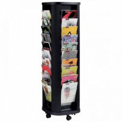 PRESENTOIR MOBILE TOURNANT 40 CASES A4 EP 2,4CM  ROULETTES PIVOTANTES PAPERFLO 2