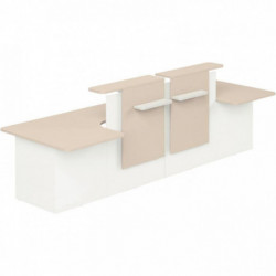 MODULE INDÉPENDANT FAB FR RETOUR DROIT L152CM CHÊNE CLAIR/BLANC