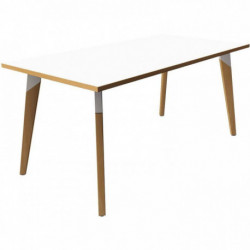 TABLE EVASION  ARENDAL RECTANGULAIRE LG120 X P80 X H73.5CM BLANC GIVRÉ/HÊTRE