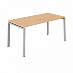 TABLE 120x80 PIEDS FIXES ARCHE CHENE CLAIR GRIS ALU  1171002RISA