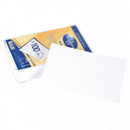 BOITE DE 100 CARTES DE VISITE BLANCHES82X128MM 210G