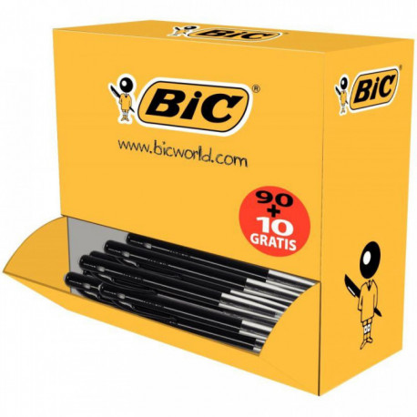 PACK 90+10 STYLOS NOIR BILLE M10 RÉTRACTABLES POINTE MOYENNE