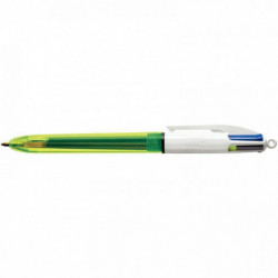 STYLO 4 COUL BILLE BIC  BLEUNOIRROUGEJAUNE FLUO  BIC 933948