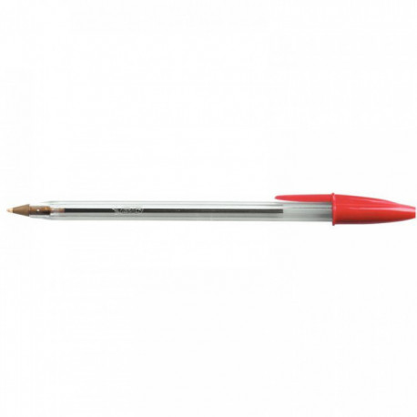 STYLO   BIC CRISTAL **ROUGE** BILLE POINTE MOYENNEFAB FRANCE