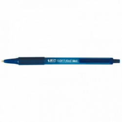 STYLO BLEU BILLE RETRACTABLE BIC SOFT STEEL  PTE MOY 837398