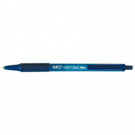 STYLO BLEU BILLE RETRACTABLE BIC SOFT STEEL  PTE MOY 837398