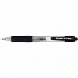 STYLO NOIR GEL RETRACTABLE 0,7 MM GRIP K3-01