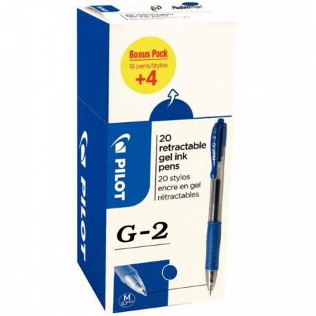 STYLO BLEU ROLLER GEL G2 0,7MM RETRACT VALUE PACK 16+4  3131910516460