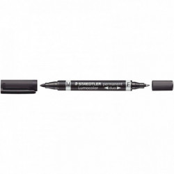 MARQUEUR NOIR LUMOCOLOR PERMANENT DUO STAEDTLER 348-9