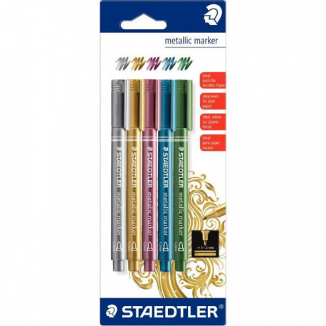 MARQUEUR METALLIC MARKER 8323 *PQT5*ASSORTIS STAEDTLER 8323-S BK5