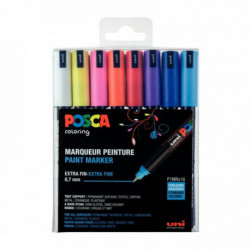 BTE DE 16 FEUTRES UNI POSCA PC1M PTE CALIBREE UNIBALL PC1MR/16