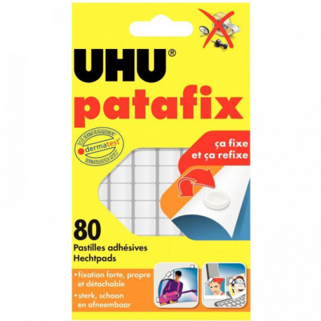 PASTILLES ADHESIVES PATAFIX BLANC bte80 UHU 42620