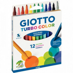 ETUI DE 12 FEUTRES POINTE MOYENNE TURBO COLOR ASSORTIS