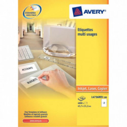 ÉTIQUETTES ENLEVABLE LA 35,6x16,9 BTE 25 FLES 2000 ETIQ. AVERY L4732REV-25