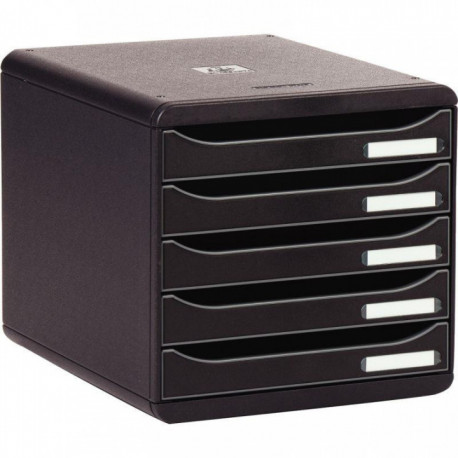 MODULE 5 TIROIRS A4+  NOIR/NOIR BIGBOX PLUS  100 % RECYCLE ANGE BLEU  L27,8 X H27,1 X P34,7CM 