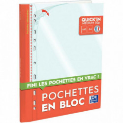 POCHETTES PERFORÉES *BLOC60*A4 EN POLYPROPYLÈNE 5/100ÈME