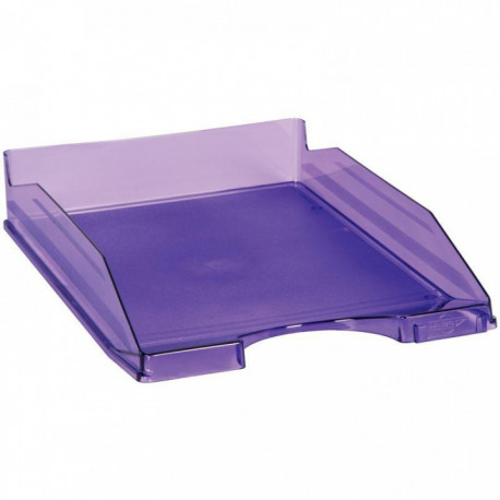 CORBEILLE LILAS COURRIER TRANSPARENT  H6,5CM  FAPI BY  93-58