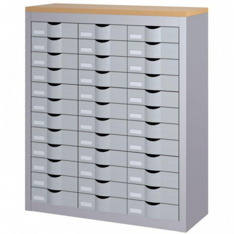 MEUBLE COMPTOIR 3 COLONNES 36 TIROIRS ALUMINIUM CK312B35.35