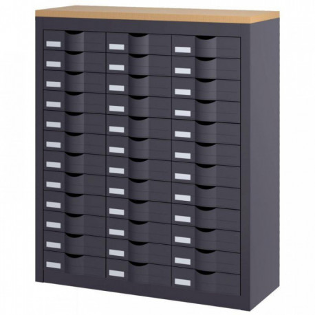 MEUBLE COMPTOIR 3 COLONNES 36 TIROIRS ANTHRACITE CK312B11.11