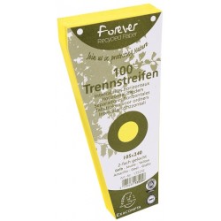 INTERCALAIRES JAUNE  2 TROUS CARTE RECYCLE 180G TRAPEZE 10,5X24 PQT100