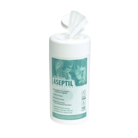 LINGETTES ASEPTIL BTE 100 DESINFECTANT DES MAINS ET DES OBJETS MILIEU MEDICAL