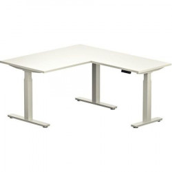 BUREAU ÉLECTRIQUE AXELSLADE L160XP80CM AVEC RETOUR PLATEAU BLANCPIÈTEMENT BLA