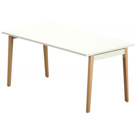 BUREAU RECTANGULAIRE LAGONROBIN L140CM PLATEAU BLANC