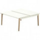 BUREAU LAGONROBIN ÉLÉMENT SUIVANT SUR STRUCTURE PARTAGÉE L140CM PLATEAU BLANC