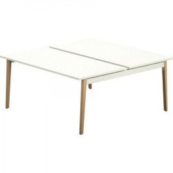 BUREAU LAGONROBIN ÉLÉMENT SUIVANT SUR STRUCTURE PARTAGÉE L140CM PLATEAU BLANC