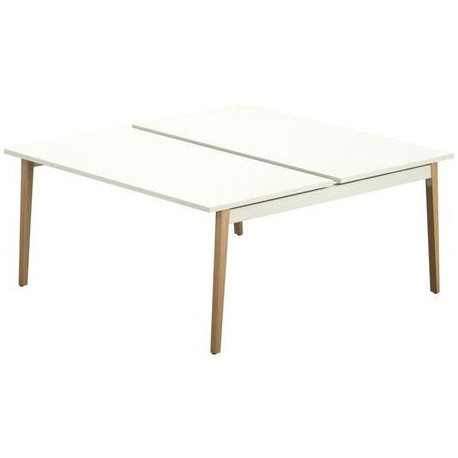 BUREAU LAGONROBIN ÉLÉMENT SUIVANT SUR STRUCTURE PARTAGÉE L140CM PLATEAU BLANC