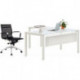 BUREAU DROIT PIÈTEMENT EN U L160x67CM PANNEAU BLANCPIEDS BLANC